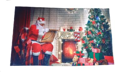 Спално бельо   Коледен текстил 2023 Коледна хавлиена кърпа - Дядо Коледа до камината